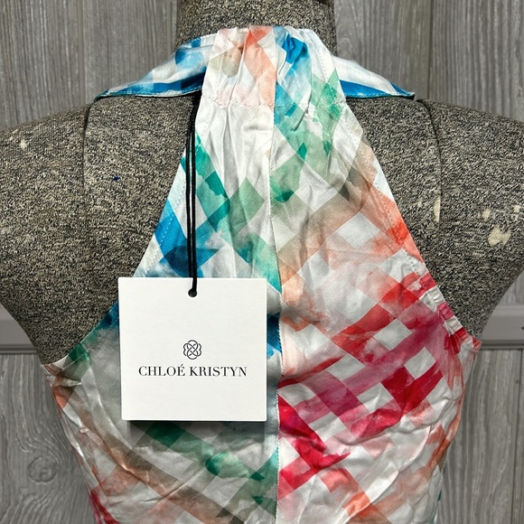 Chloe Kristyn Ombré Gingham Racerback Top NWT Size XS - Picture 4 of 7